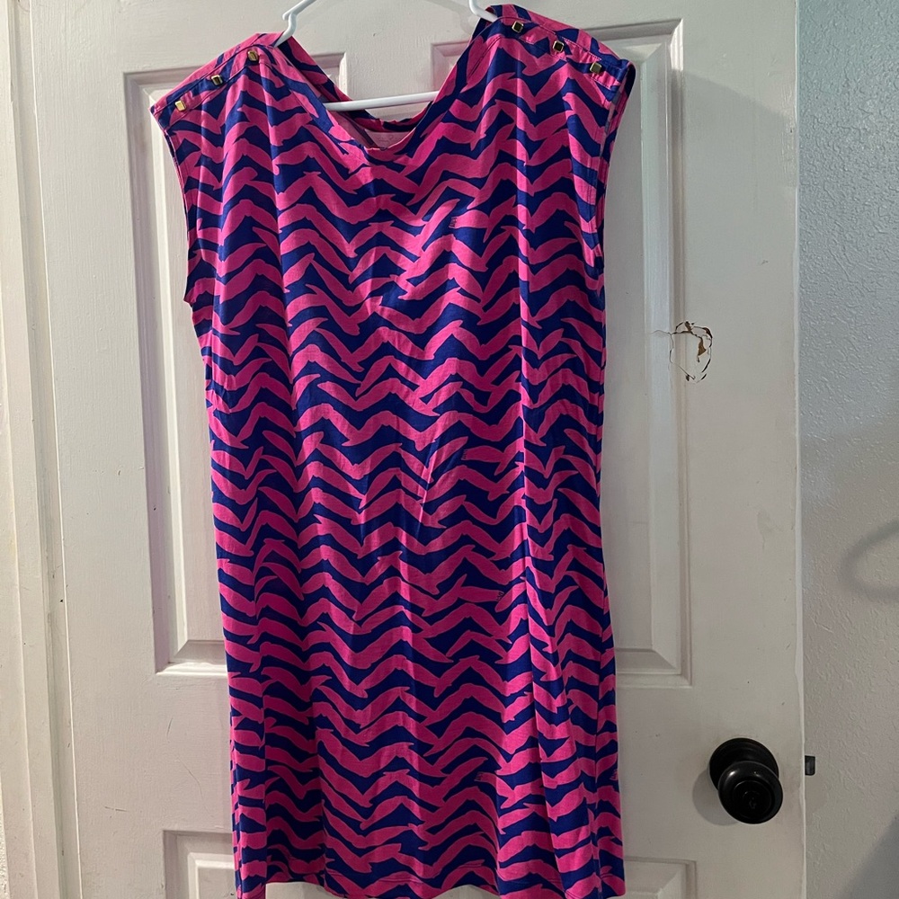 Lilly Pulitzer Pink and Blue Chevron Dress